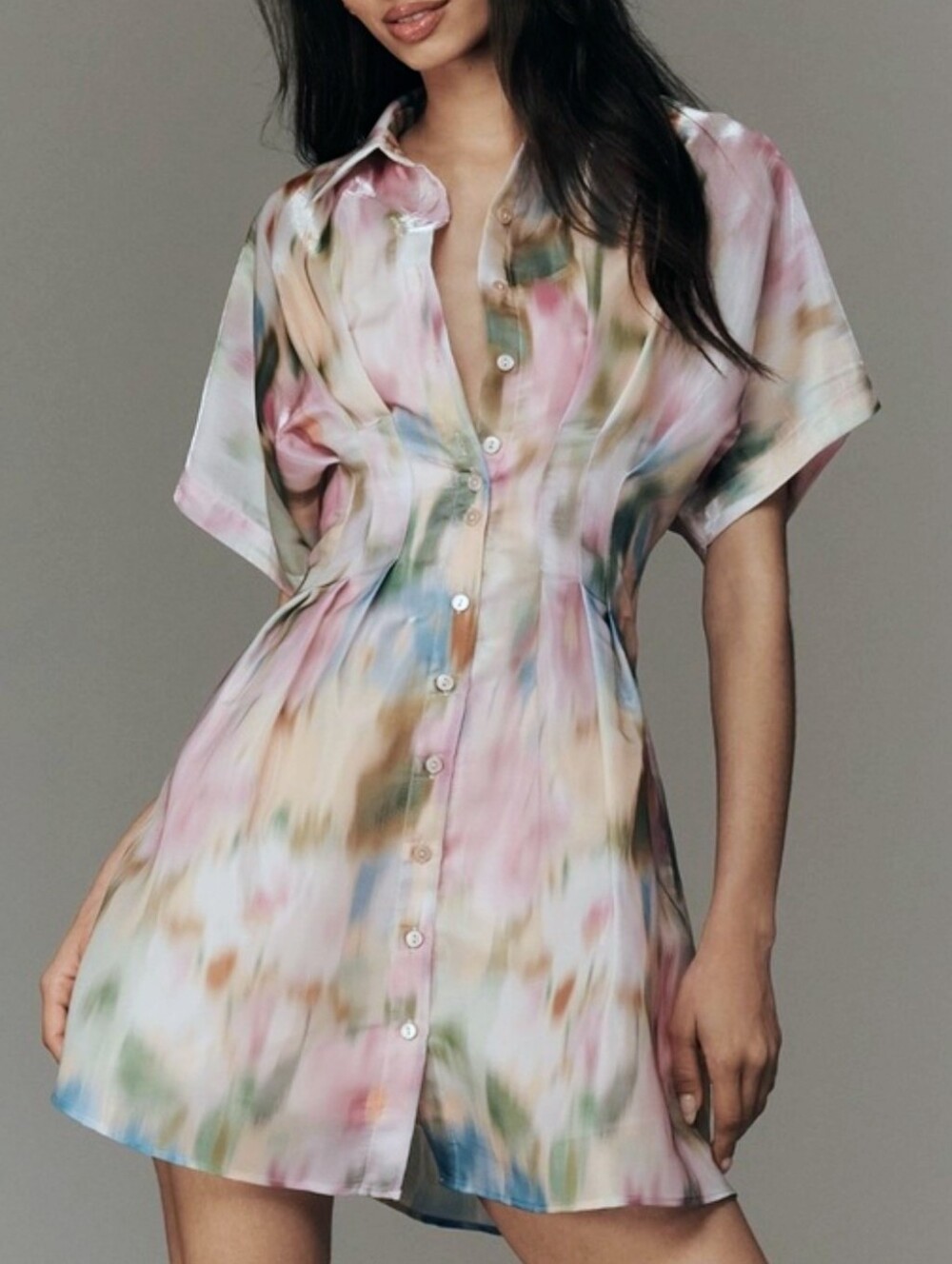 Organza Pastel Shimmering Shirtdress from Anthropologie